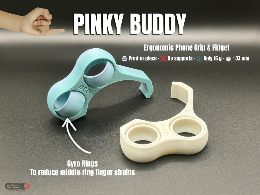 Pinky Buddy | Ergonomic Phone Grip & Fidget by G3D Printlab