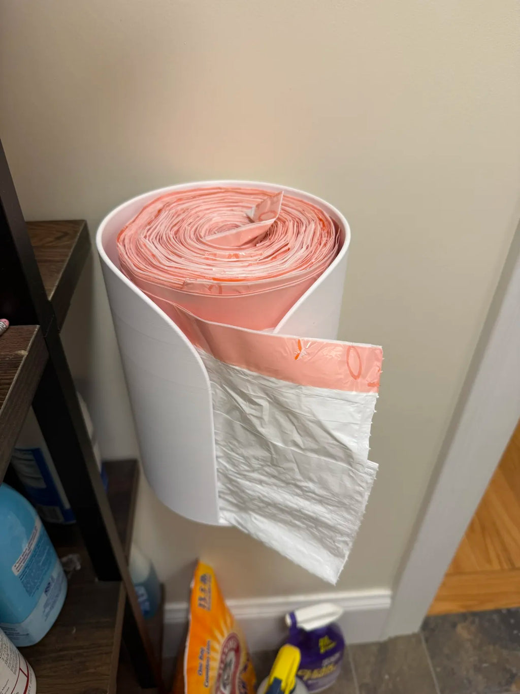 Trash Bag Tamer: Simple dispensing for big rolls by Adam L
